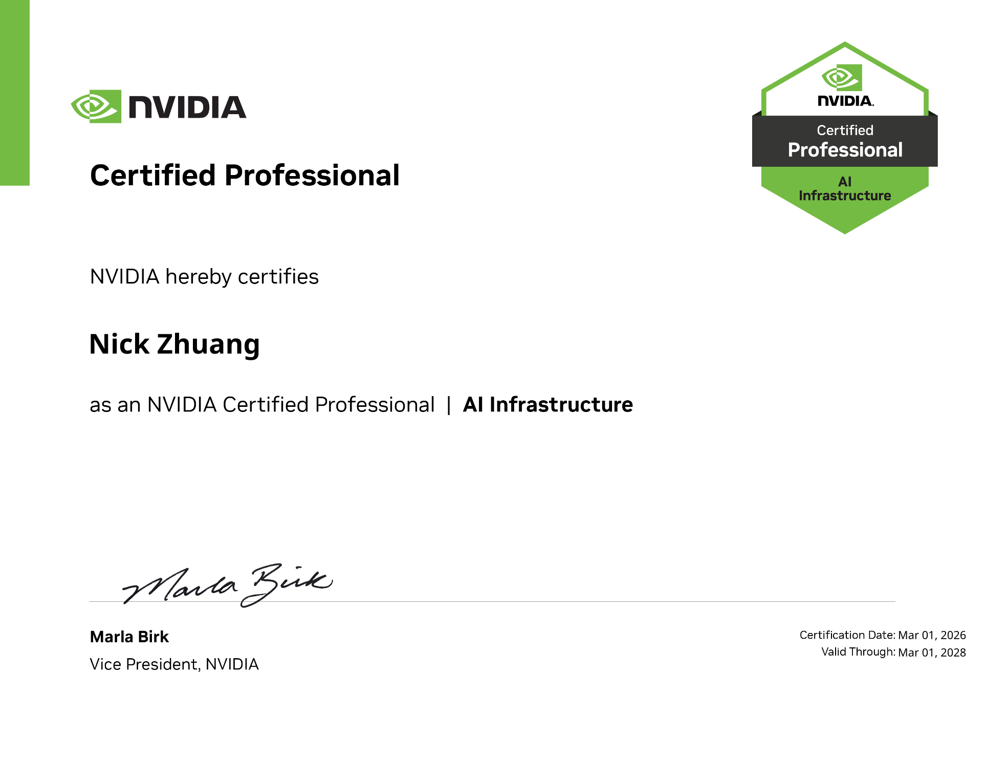 NVIDIA Certified Professional | AI Infrastructure